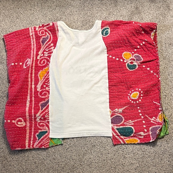 Upcycled Tequila Patrón Kantha Patchwork Embroidered Tee - Picture 5 of 5